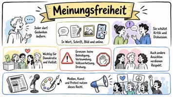 Vorschau - Arbeitsblätter - Lernposter + AB mit Fragen zum Thema "Meinungsfreiheit" + Lösungsblatt + Mindmap + Infografik - Seite 2
