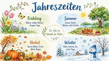 Vorschau - Arbeitsblätter - Arbeitsblatt "Jahreszeiten" + Onlineübung & MP3 + Infografik - Seite 2