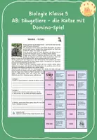 Vorschau - Arbeitsblätter - AB : "Säugetiere - Die Katze" mit Dominospiel zur Differenzierung - Deckblatt