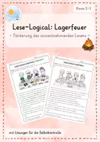 Vorschau - Arbeitsblätter - Lese-Logical: Lagerfeuer | sinnentnehmendes Lesen | Kl. 2-4 - Deckblatt