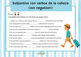 Vista previa - Hojas de trabajo - B1-B2_Subjuntivo con verbos de la cabeza (¡en negativo!) - página 3