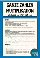 Vorschau - Stationenlernen - Ich habe ... Wer hat ...? Ganze Zahlen: Multiplikation - Seite 1