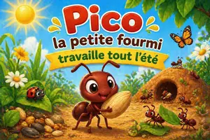 Aperçu - Préparation de séance / Séance complète - Kamishibai – Pico la petite fourmi travaille tout l’été - Page de couverture