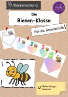Vorschau - Lehrpläne/Lehrermaterial - Geburtstagskalender Bienen Klassentier / Klassenmaskottchen - Deckblatt