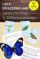 Vorschau - Arbeitsblätter - Lesespaziergang Schmetterling (3 Differenzierungen) - Deckblatt