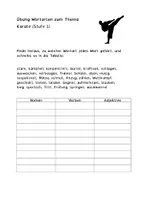 Vorschau - Arbeitsblätter - Wortarten Karate - Nomen, Verben & Adjektive üben - Deckblatt