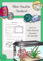Vorschau - Arbeitsblätter - Haustiere Arbeitsblatt kostenlos - Deckblatt
