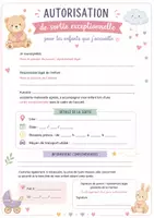 Aperçu - Cartes / Images - Autorisation sortie exceptionnelle - Page de couverture