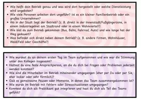 Vorschau - Bildkarten - Reflexionskarten Betriebspraktikum - Seite 1