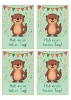 Vorschau - Anderer Materialtyp - Otter Geburtstagsgruß - Girlandenmotiv - Seite 1