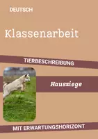 Vorschau - Arbeitsblätter - Klassenarbeit Deutsch Klasse 6/7: Tierbeschreibung Hausziege (inkl. EWH) - Deckblatt
