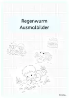 Vorschau - Arbeitsblätter - Ausmalbilder zum Regenwurm und Thema Wald - Deckblatt
