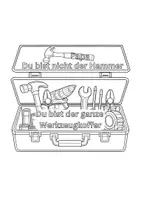Vorschau - Mal- und Bastelvorlagen - Vatertagskarte Werkzeugkoffer - Seite 1