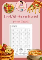 Vorschau - Arbeitsblätter - Food/At the restaurant - Suchsel (Freebie) - Deckblatt