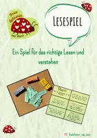 Vorschau - Spiele - Lesesspiel - Anweisungen verstehen - Deckblatt