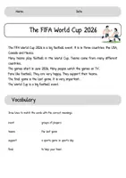 Vorschau - Arbeitsblätter - FIFA World Cup 2026 - Easy English Text and Activities (A1) - Seite 1