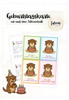Vorschau - Anderer Materialtyp - Otter Geburtstagsgruß - Kuchenmotiv - Deckblatt