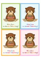 Vorschau - Anderer Materialtyp - Otter Geburtstagsgruß - Kuchenmotiv - Seite 1