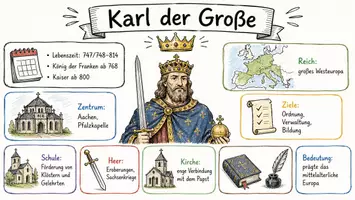 Vorschau - Arbeitsblätter - Lernposter + Arbeitsblatt "Karl der Große" + Onlineübung & MP3 + Mindmap + Infografiken - Seite 2