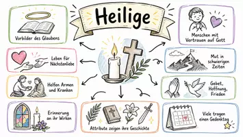 Vorschau - Arbeitsblätter - AB mit Fragen zum Thema "Heilige" + Lösungsblatt + Infografik - Seite 1