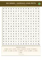 Vorschau - Arbeitsblätter - Suchsel: Animals and Pets – Wortsuchrätsel | Englisch Klasse 5–6 - Deckblatt