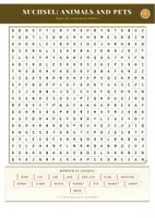 Vorschau - Arbeitsblätter - Suchsel: Animals and Pets – Wortsuchrätsel | Englisch Klasse 5–6 - Seite 1