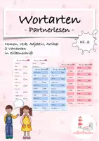 Vorschau - Stationenlernen - Wortarten Partnerlesen/ Dialoglesen Übung Training Spiel (Kl. 2) - Deckblatt