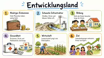 Vorschau - Arbeitsblätter - Arbeitsblatt "Entwicklungsländer - Herausforderungen und Chancen" + interaktive Lösung & MP3 + Mindmap + Infografiken - Seite 2