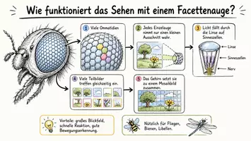 Vorschau - Arbeitsblätter - Lernposter + Arbeitsblätter zum Thema "Wie funktioniert das Sehen mit einem Facettenauge?" + Lösung & MP3 + Mindmap + Infografik - Seite 2