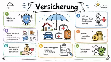 Vorschau - Arbeitsblätter - Lernposter + AB mit Fragen zum Thema "Versicherung" + Lösungsblatt + Mindmap + Infografik - Seite 2