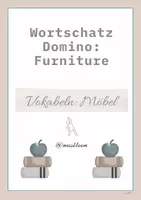 Vorschau - Arbeitsblätter - Domino: Wortschatz Furniture (Möbel) - Deckblatt