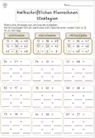 Vorschau - Arbeitsblätter - Halbschriftliches Rechnen Addition ZR 100 | 3. Klasse | Strategien | Schrittweise, Stellenweise & Hilfsaufgabe inkl. Lösungen - Seite 1
