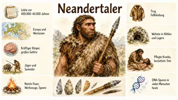 Vorschau - Arbeitsblätter - Lernposter + Arbeitsblätter zum Thema "Neandertaler" + Lösung & MP3 + Mindmap + Infografik - Seite 2