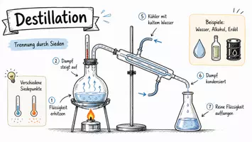 Vorschau - Arbeitsblätter - Lernposter + Arbeitsblätter zum Thema "Destillation" + Lösung & MP3 + Mindmap + Infografik - Seite 2