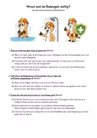 Vorschau - Arbeitsblätter - Baderegeln und ihre Wichtigkeit - Deckblatt