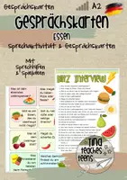 Vorschau - Arbeitsblätter - DAF DAZ Gesprächskarten A2 - Thema: Essen - Deckblatt