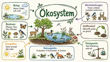 Vorschau - Arbeitsblätter - Lernposter + AB mit Fragen zum Thema "Ökosystem" + Lösungsblatt + Infografik - Seite 2