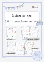 Vorschau - Arbeitsblätter - Rechnen bis 100 (Meer) - Zahlenraum 100 (Addition, Subtraktion, Einmaleins, Division mit/ohne Rest) - Deckblatt