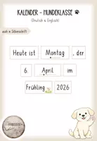 Vorschau - Mal- und Bastelvorlagen - Kalender (Tage, Monate und Jahreszeiten) - Hundeklasse - Deckblatt