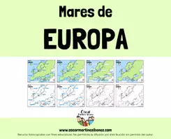 Vista previa - Manualidades / Dibujos para colorear - EUROPA Mares (mapas) - Portada