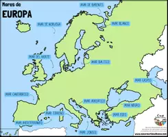 Vista previa - Manualidades / Dibujos para colorear - EUROPA Mares (mapas) - página 1