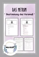 Vorschau - Arbeitsblätter - Bestimmung des Versmaß/Metrum - digitales Lernen - flipped classroom - Gedichtanalyse - Deckblatt