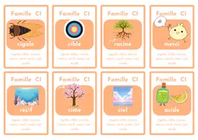 Aperçu - Apprentissages en autonomie - Jeu de 7 familles - Valeur de la lettre C - niveau 1 - Page 3