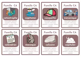 Aperçu - Apprentissages en autonomie - Jeu de 7 Familles - Valeur de la lettre C - niveau 2 - Page de couverture
