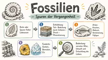 Vorschau - Arbeitsblätter - Lernposter + Arbeitsblätter zum Thema "Fossil" + Lösung & MP3 + Mindmap + Infografik - Seite 2