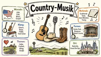 Vorschau - Arbeitsblätter - Lernposter + Arbeitsblatt "Country-Musik" + interaktive Lösung & MP3 + Mindmap + Infografiken - Seite 2