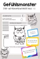 Vorschau - Unterrichtsreihen - Gefühle Gefühlsmonster Philosophie Ethik Klasse 1/2 - Deckblatt