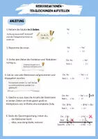 Vorschau - Arbeitsblätter - Redoxreaktionen - Teilgleichungen aufstellen - Deckblatt