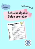 Vorschau - Arbeitsblätter - Sätze schreiben - Dehnungs-h - Deckblatt