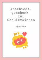 Vorschau - Mal- und Bastelvorlagen - Abschiedsgeschenke Schüler*innen - Deckblatt